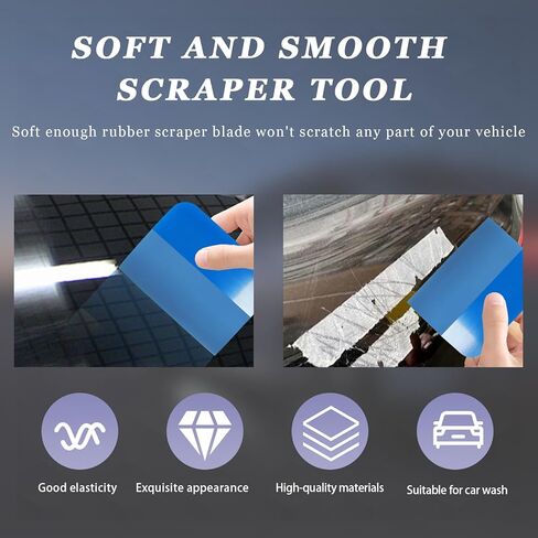 2 PCS PPF Squeegee, TPU Coating Anti-Scratch Window Tint Squeegee Water Remover Scraper, Soft Silicone Rubber Squeegee for Vinyl Wrap Protection Film, Car Accessories (Green) in Kuwait