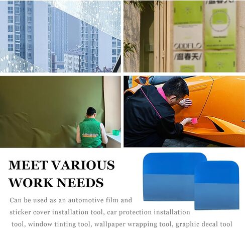 2 PCS PPF Squeegee, TPU Coating Anti-Scratch Window Tint Squeegee Water Remover Scraper, Soft Silicone Rubber Squeegee for Vinyl Wrap Protection Film, Car Accessories (Green) in Kuwait