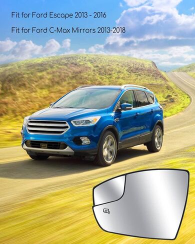 سائق الجانب الأيسر من الزجاج المرآة المدفأة مناسبة لفورد Escape C-Max 2013-2018 استبدال CJ5Z17K707F عرض المرآة الجانبية مع حامل in Kuwait