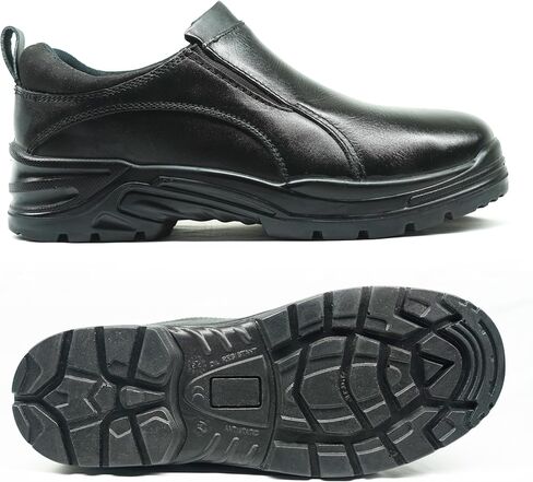 Black Waterproof Steel Toe Work Boots for Men & Women | Women & Men's Steel Toe Boots | Non-Slip- Slip-On Safety Sneakers-Industrial Shoes for Construction, Warehouse, and Outdoor Work Shoes for Youth & Adult in Saudi Arabia