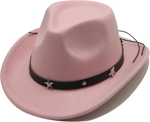 3 أجهزة كمبيوتر أطفال قبعة رعاة البقر قبعة رعاة البقر للفتاة بويز رعاة البقر قبعة مع حزام مشبك عريض الحافة فيدورا قبعة لباس الزي أزياء in Kuwait