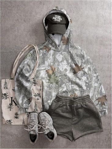 COZYEASE Girl's Graphic Camo Hoodie Long Sleeve Drop Shoulder Hooded Sweatshirts Loose Vintage Pullovers in Saudi Arabia