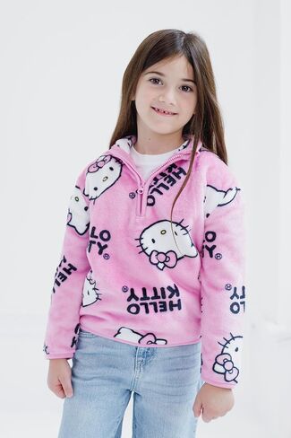 Hello Kitty Girls Half Zip Woobie Sweetshirt Toddler to Big Kid Sister (2T - 14-16) in Saudi Arabia