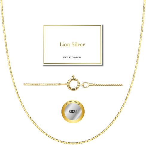 925 Sterling Silver & Gold over Sterling silver 0.6mm Italian Box Chain Strong Necklace for Women Available in 7 Lenghts in Saudi Arabia