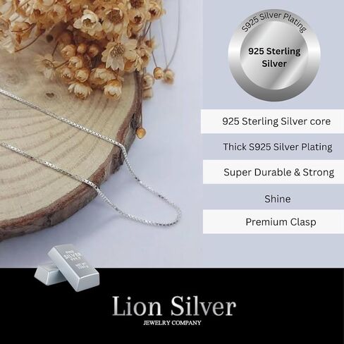 925 Sterling Silver & Gold over Sterling silver 0.6mm Italian Box Chain Strong Necklace for Women Available in 7 Lenghts in Saudi Arabia