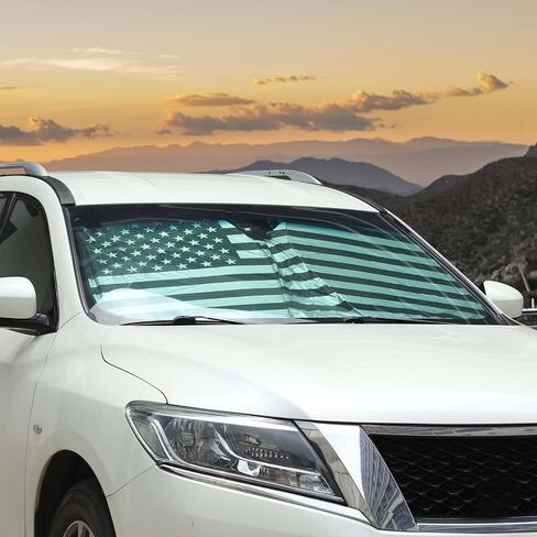 مظلة الشمس للزجاج الأمامي الأمامي من Lcojicep، مظلة شمسية قابلة للطي متوافقة مع Nissan Pathfinder 2013-2018 واقي الشمس يحجب الأشعة فوق البنفسجية، يحافظ على برودة سيارتك (قطعة واحدة) in Kuwait