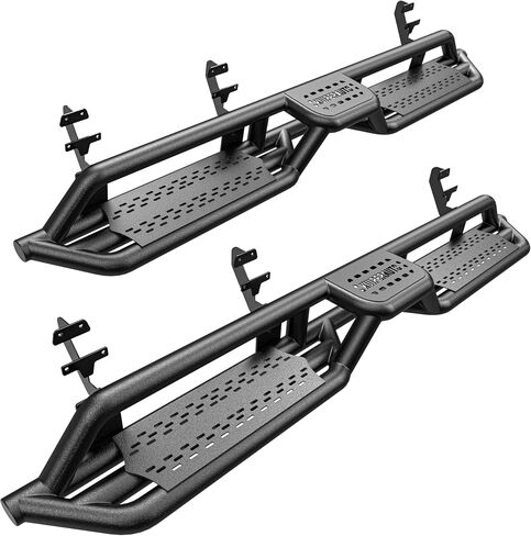 6“ Running Boards Side Steps Compatible for 2015-2022 Ford F150, Compatible for 2017-2022 Ford F250 Super Duty SuperCrew/Crew Cab 4 Full Size Doors, Two-Stair Design Nerf Bars, Black in Kuwait