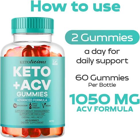 (2 Pack) Ketolicious Keto ACV Gummies, Ketolicious Gummys Advanced Formula 1050MG, All Natural Premium Plus Apple Cider Vinegar Gummy Maximum Strength Gomitas Reviews, 120 Gummies for 2 Months in Saudi Arabia