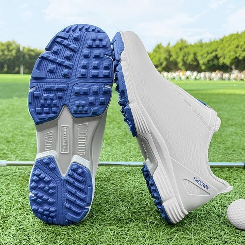 THESTRON Men Waterproof Golf Shoes Zipper Golf Shoes Professional Spikeless Golf Sneakers Male Golf Sports Walking Shoes Comfortable Golf Footwears for Men in Kuwait