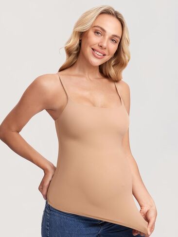MOMANDA Inbarely Maternity Tank Top for Woman Square Neck Camisole with Built in Bra Sleeveless Pregnancy Basic Yoga Tops in Saudi Arabia