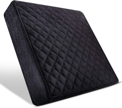 Soft 18x18x3 Memory Foam Seat Cushion for Kitchen, Dining, Office Chairs, Car Seats - Washable Velvety Cover with Waterproof Layer & Non-Slip Base - Comfort & Back Pain Relief - Black in Kuwait