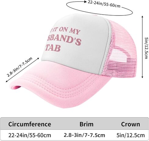 Put It On My Husbands Tab Funny Trucker Hats for Women & Girls - Country Cute Pink Baseball Caps in Saudi Arabia