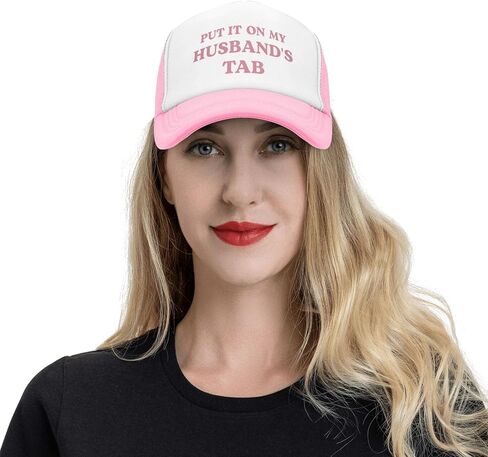 Put It On My Husbands Tab Funny Trucker Hats for Women & Girls - Country Cute Pink Baseball Caps in Saudi Arabia
