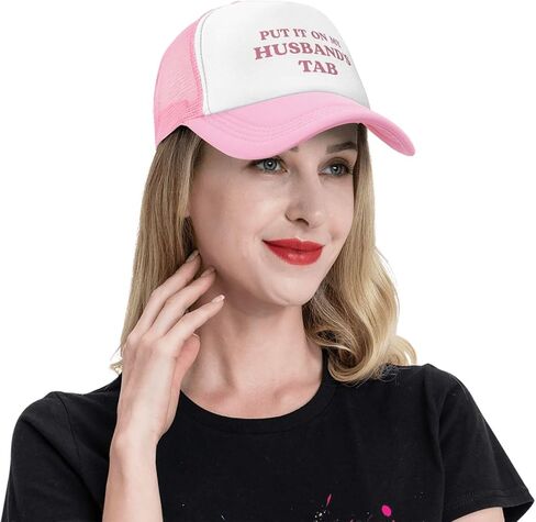 Put It On My Husbands Tab Funny Trucker Hats for Women & Girls - Country Cute Pink Baseball Caps in Saudi Arabia