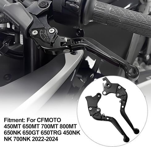 Motorcycle Clutch Lever Adjustable Handlebars Brake and Clutch Levers Set for CFMOTO 450MT 650MT 700MT 800MT 650NK 650GT 650TRG 450NK 700NK 2022-2024(Black) in Saudi Arabia