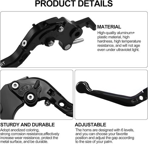 Motorcycle Clutch Lever Adjustable Handlebars Brake and Clutch Levers Set for CFMOTO 450MT 650MT 700MT 800MT 650NK 650GT 650TRG 450NK 700NK 2022-2024(Black) in Saudi Arabia