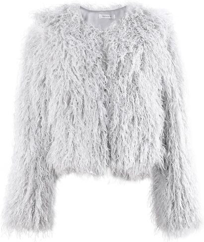 Women's Faux Fur Coat Fluffy Long Sleeve Vintage Shaggy Warm Jacket in Saudi Arabia