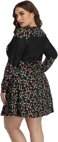 HDE Womens Plus Size Party Dress Ugly Christmas Sweater Long Sleeve Skater Dress in Saudi Arabia