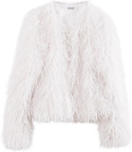 Women's Faux Fur Coat Fluffy Long Sleeve Vintage Shaggy Warm Jacket in Kuwait