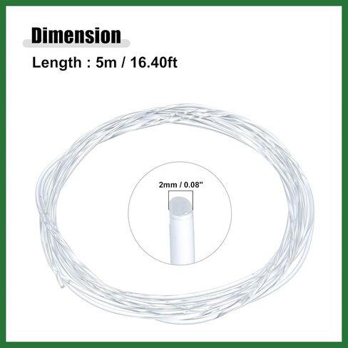 Motoforti 2mm 0.08 "5M 16.40ft Glow Glow Optic Cable Cable Car Caration Decoration Clear - Pack of 1 Long -Lasting in Kuwait
