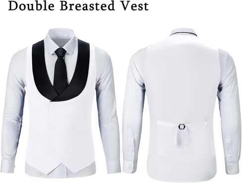 Men's Tuxedo 3 Piece Slim Fit Suit One Button Shawl Lapel Blazer Wedding Prom Jacket Double Breaste Vest Pants in Kuwait