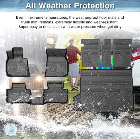 Mixsuper Floor Mats Cargo Liner for Nissan Rogue 2021-2024 All Weather 2 Row Floor Liners & Trunk Mat Set Black (Not for Nissan Rogue Sport) in Kuwait