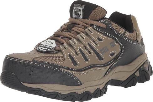 Skechers Men's Cankton Steel Toe Construction Shoe – Electrical Hazard Rated, Memory Foam, Pebble/Black, 11.5 in Saudi Arabia
