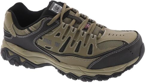 Skechers Men's Cankton Steel Toe Construction Shoe – Electrical Hazard Rated, Memory Foam, Pebble/Black, 11.5 in Saudi Arabia