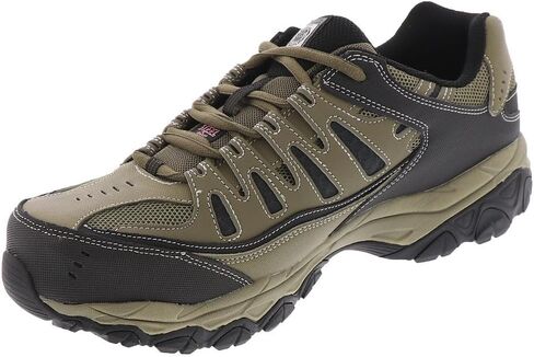 Skechers Men's Cankton Steel Toe Construction Shoe – Electrical Hazard Rated, Memory Foam, Pebble/Black, 11.5 in Saudi Arabia