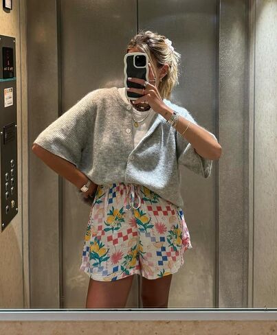 KMBANGI Women Knitted Cropped Blouse Short Sleeve Button Knit Shirt Crop Cardigan Y2k Open Front Knitwear Tops Dressy in Saudi Arabia