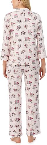 kate spade new york Pajamas for Women 2 Piece Set Comfy Modal Classic 3/4 Sleeve Notch Collar Button Top & Pants in Kuwait