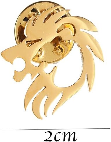 Hip Hop Crown Lion Brooches Stainless Steel Mens Animal Talisman Party Accessories Trendy Wedding Jewelry Badge Pins for Groom in Saudi Arabia