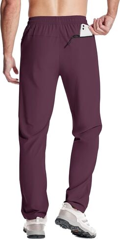 MAGNIVIT Mens Lightweight Hiking Pants with Zipper Pockets Water-Resistant Elastic Waist Joggers Athletic Casual Pants in Kuwait