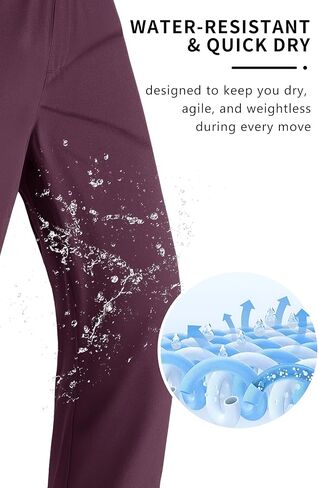 MAGNIVIT Mens Lightweight Hiking Pants with Zipper Pockets Water-Resistant Elastic Waist Joggers Athletic Casual Pants in Kuwait