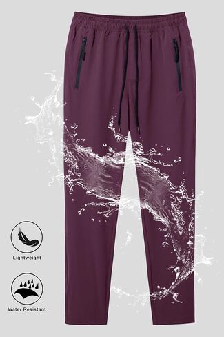 MAGNIVIT Mens Lightweight Hiking Pants with Zipper Pockets Water-Resistant Elastic Waist Joggers Athletic Casual Pants in Kuwait