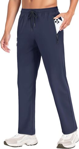 MAGNIVIT Mens Lightweight Hiking Pants with Zipper Pockets Water-Resistant Elastic Waist Joggers Athletic Casual Pants in Kuwait