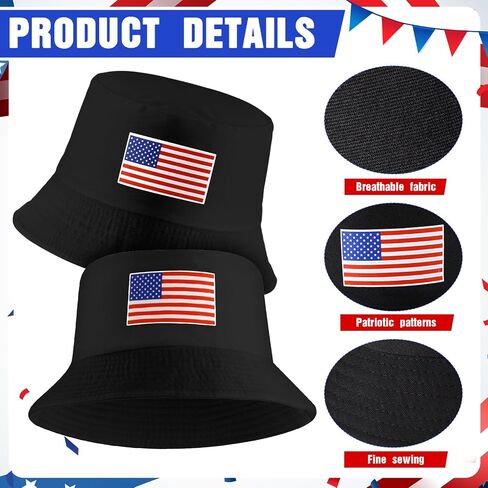 16 Pcs American Flag Bucket Hats Bulk 4th of July Fisherman Hats Patriotic Summer Beach Sun Cap for Women Men in Saudi Arabia