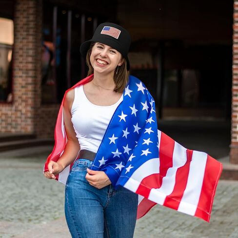16 Pcs American Flag Bucket Hats Bulk 4th of July Fisherman Hats Patriotic Summer Beach Sun Cap for Women Men in Saudi Arabia