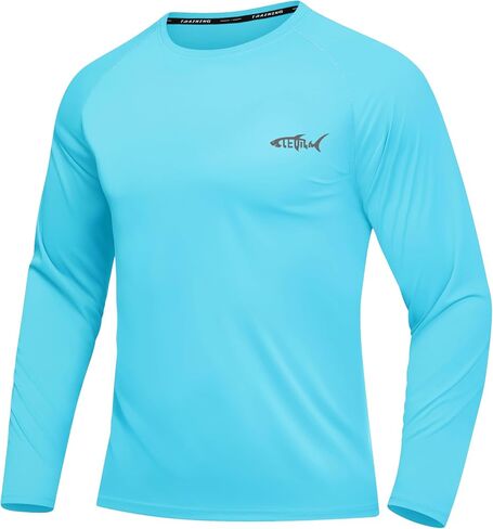 Men's UPF 50+ Sun Protection Shirts Rash Guard Long Sleeve Quick Dry Moisture Wicking Workouts Outdoor in Kuwait