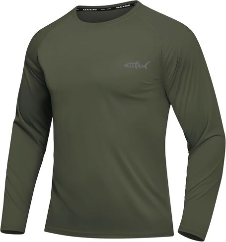 Men's UPF 50+ Sun Protection Shirts Rash Guard Long Sleeve Quick Dry Moisture Wicking Workouts Outdoor in Kuwait