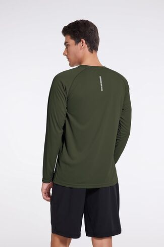 Men's UPF 50+ Sun Protection Shirts Rash Guard Long Sleeve Quick Dry Moisture Wicking Workouts Outdoor in Kuwait