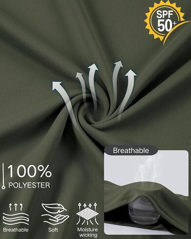 Men's UPF 50+ Sun Protection Shirts Rash Guard Long Sleeve Quick Dry Moisture Wicking Workouts Outdoor in Kuwait