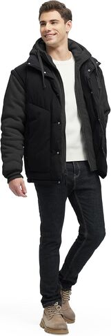 Winter Coats For Men Winter Jackets Water Resistant Warm Thicken Insulated Hooded Windproof Coat in Saudi Arabia