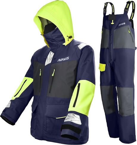 سترة وسروال مريلة للإبحار للرجال - مجموعة مكونة من 3 طبقات من Ocean PRO، مقاومة للماء، ومسامية، ومتينة in Kuwait