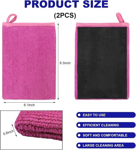 2 PCS Clay Mitt, Scratch-Free Microfiber Clay Bar Alternative Mitt Car Detailing Glove, Car Cleaning & Polishing Tool Clay Eraser Mitt for Paint Glass Wheels (Blue) in Saudi Arabia