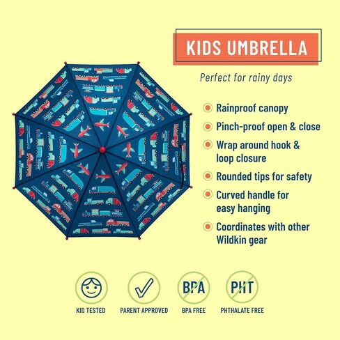 Wildkin Kids Umbrella – Rainproof Canopy, Curved Handle, Easy Hanging Design in Saudi Arabia