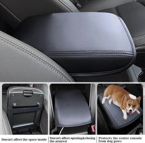 Car Center Console Cover for Mazda CX5/CX-5 2018-2025 Accessories, Anti-Scratch Leather Middle Console Lid Cover Pad Protector Elbow Arm Rest Cover for Car (Black) in Saudi Arabia