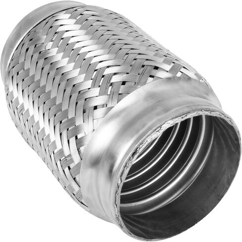 Exhaust Flex Pipe, 3" x 5.9" Heavy-Duty Exhaust Flex Pipe 304 Stainless Steel, Universal Double-Braided Exhaust Flex Tube for Cars - 2PCS in Saudi Arabia