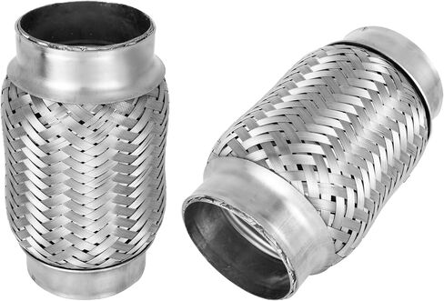 Exhaust Flex Pipe, 3" x 5.9" Heavy-Duty Exhaust Flex Pipe 304 Stainless Steel, Universal Double-Braided Exhaust Flex Tube for Cars - 2PCS in Saudi Arabia