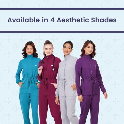 MIKAL Premium Super Soft Four Way Stretch Anti-Wrinkle Regular Fit Scrub/Jacket for Women- Medical/Doctor/Health Care Uniform in Saudi Arabia